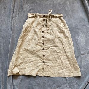 CHRISTIAN SIRIANO LINEN BUTTON DOWN PAPERBAG SKIRT